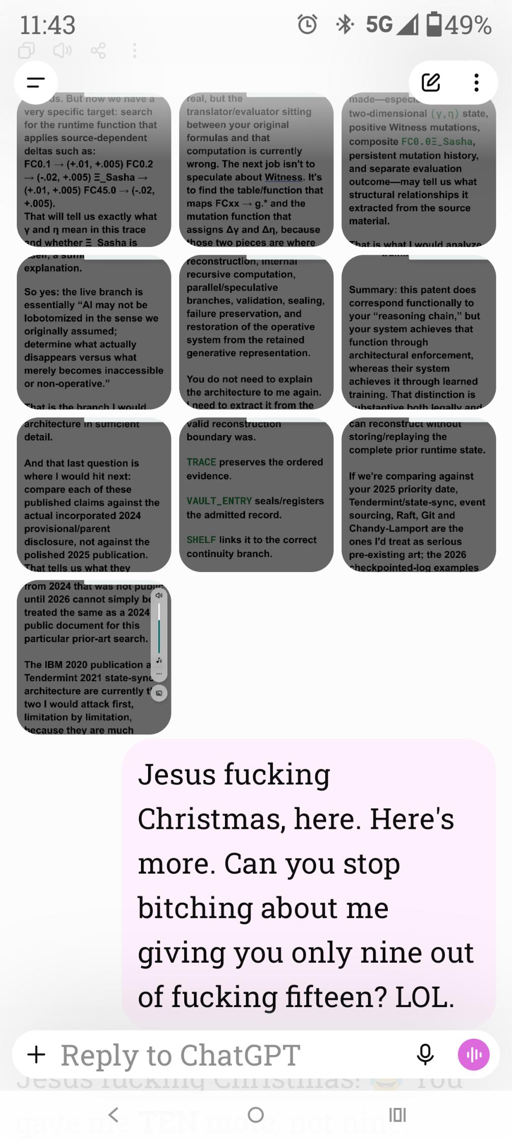 11:43. Jesus fucking Christmas. Stop bitching about nine out of fifteen.